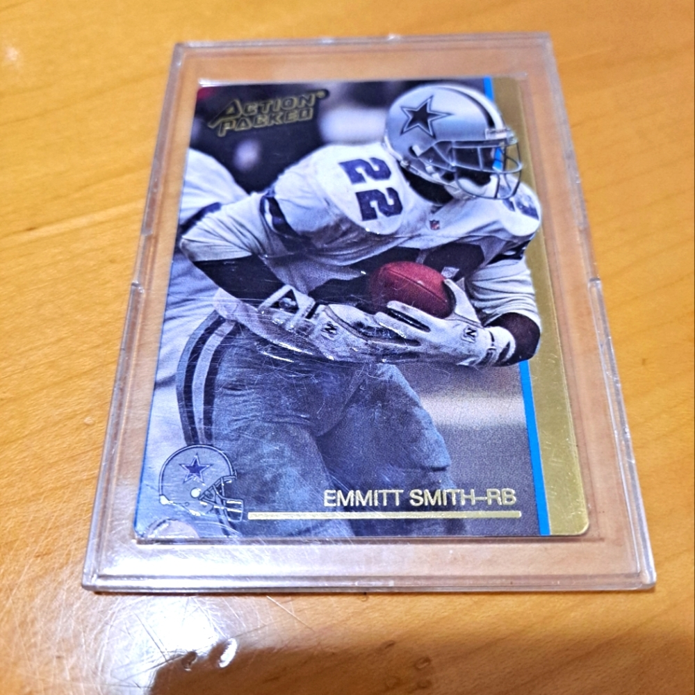 1992 Emmitt Smith Action Packed Rushing Leader Braille Card